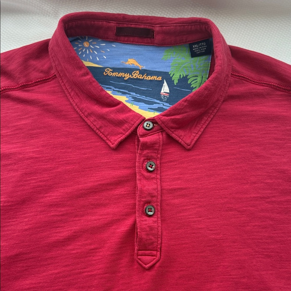 Tommy Bahama Rich Red Polo Shirt - XXL